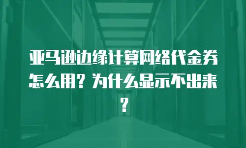 亚马逊边缘计算网络代金券怎么用？为什么显示不出来？