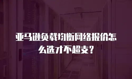 亚马逊负载均衡网络报价怎么选才不超支？