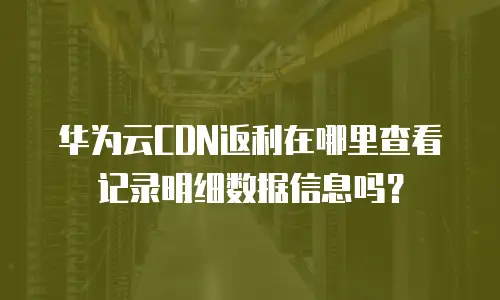 华为云CDN返利在哪里查看记录明细数据信息吗？