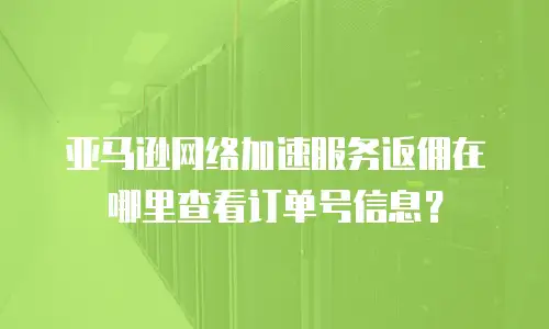 亚马逊网络加速服务返佣在哪里查看订单号信息？