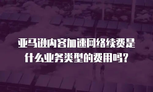亚马逊内容加速网络续费是什么业务类型的费用吗？