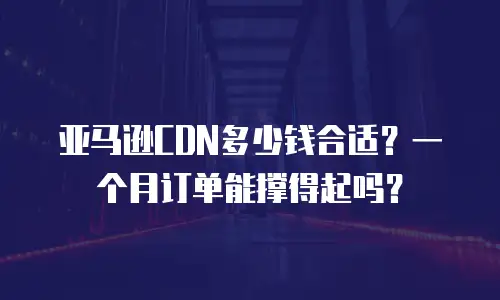 亚马逊CDN多少钱合适？一个月订单能撑得起吗？