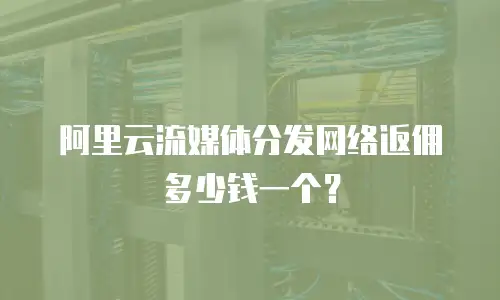 阿里云流媒体分发网络返佣多少钱一个？