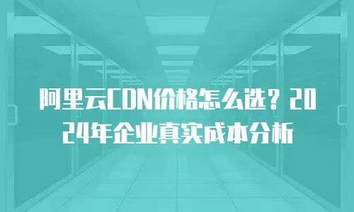 阿里云CDN价格怎么选？2024年企业真实成本分析
