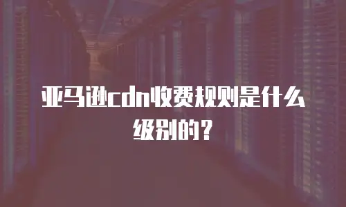 亚马逊cdn收费规则是什么级别的？