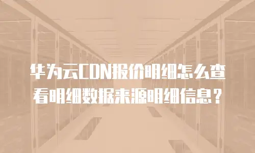 华为云CDN报价明细怎么查看明细数据来源明细信息？