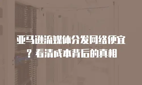 亚马逊流媒体分发网络便宜？看清成本背后的真相