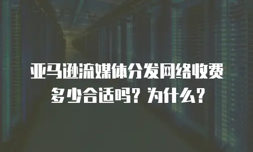 亚马逊流媒体分发网络收费多少合适吗？为什么？