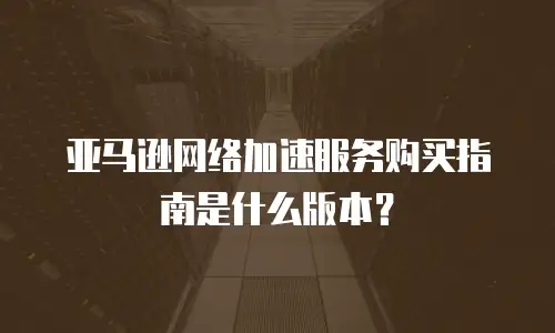 亚马逊网络加速服务购买指南是什么版本？