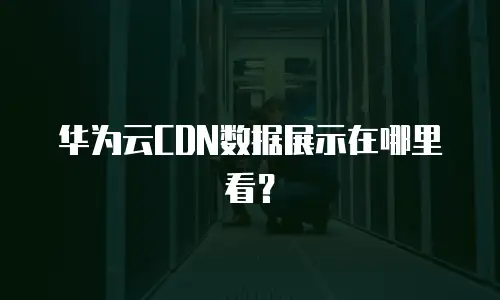 华为云CDN数据展示在哪里看？