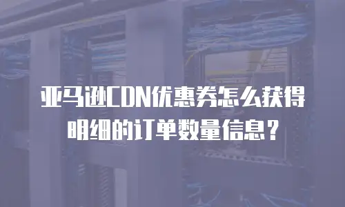 亚马逊CDN优惠券怎么获得明细的订单数量信息？