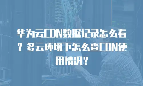 华为云CDN数据记录怎么看？多云环境下怎么查CDN使用情况？