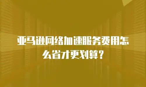 亚马逊网络加速服务费用怎么省才更划算？