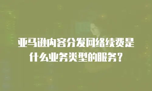 亚马逊内容分发网络续费是什么业务类型的服务？