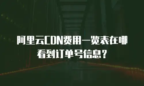 阿里云CDN费用一览表在哪看到订单号信息？