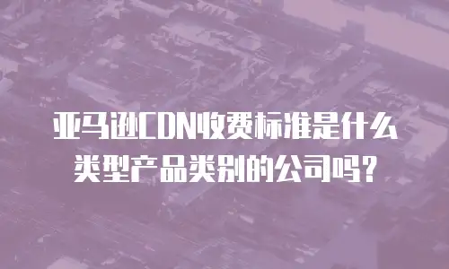 亚马逊CDN收费标准是什么类型产品类别的公司吗？