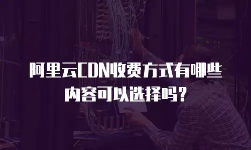 阿里云CDN收费方式有哪些内容可以选择吗？