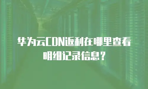 华为云CDN返利在哪里查看明细记录信息？