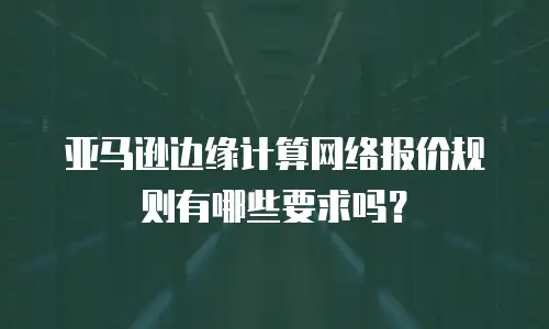亚马逊边缘计算网络报价规则有哪些要求吗？