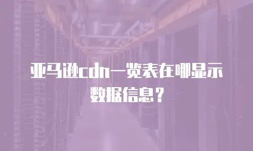 亚马逊cdn一览表在哪显示数据信息？