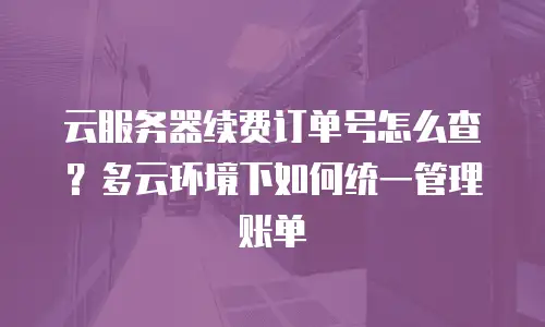 云服务器续费订单号怎么查？多云环境下如何统一管理账单