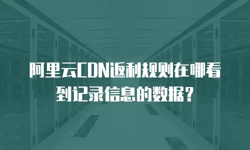 阿里云CDN返利规则在哪看到记录信息的数据？
