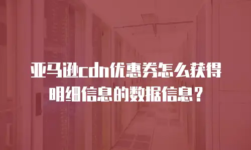 亚马逊cdn优惠券怎么获得明细信息的数据信息？
