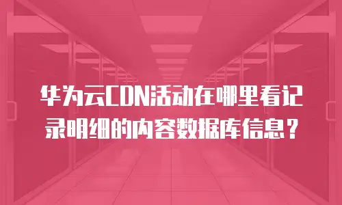 华为云CDN活动在哪里看记录明细的内容数据库信息？