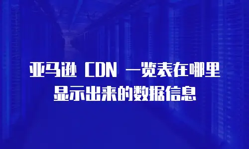 亚马逊 CDN 一览表在哪里显示出来的数据信息