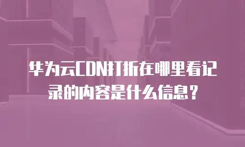华为云CDN打折在哪里看记录的内容是什么信息？