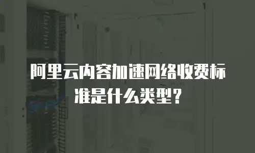 阿里云内容加速网络收费标准是什么类型？