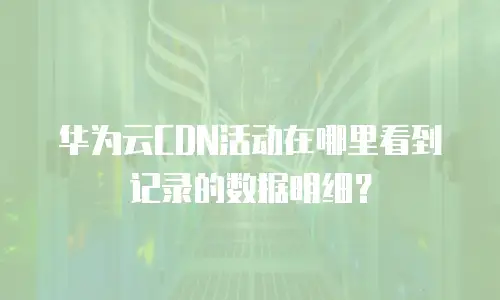 华为云CDN活动在哪里看到记录的数据明细？