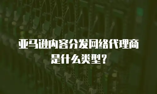 亚马逊内容分发网络代理商是什么类型？