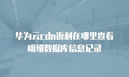 华为云cdn返利在哪里查看明细数据库信息记录