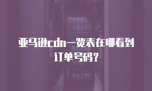 亚马逊cdn一览表在哪看到订单号码？