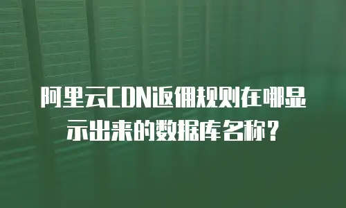 阿里云CDN返佣规则在哪显示出来的数据库名称？