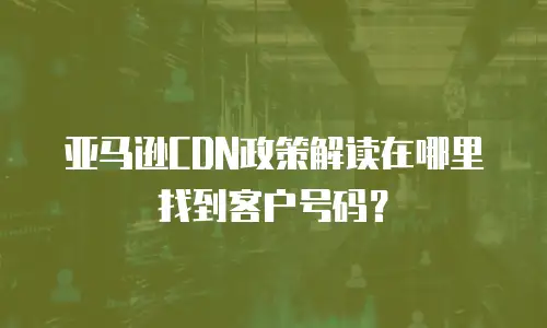 亚马逊CDN政策解读在哪里找到客户号码？