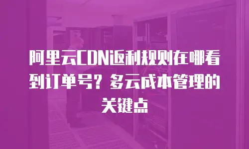 阿里云CDN返利规则在哪看到订单号？多云成本管理的关键点
