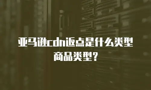 亚马逊cdn返点是什么类型商品类型？