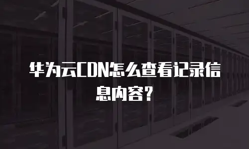华为云CDN怎么查看记录信息内容？