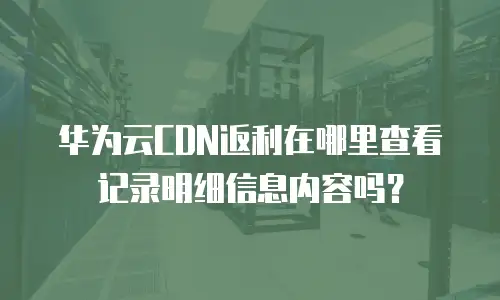 华为云CDN返利在哪里查看记录明细信息内容吗？
