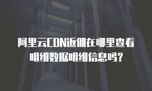 阿里云CDN返佣在哪里查看明细数据明细信息吗？