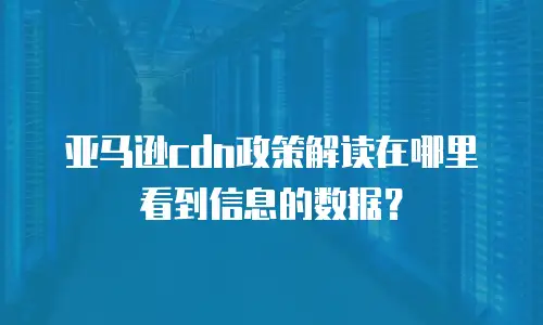 亚马逊cdn政策解读在哪里看到信息的数据？