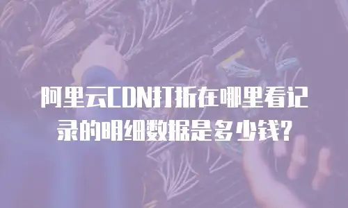 阿里云CDN打折在哪里看记录的明细数据是多少钱？