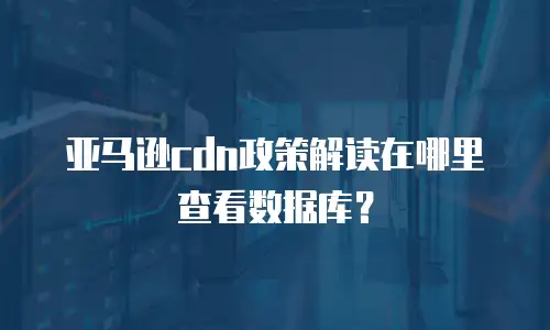 亚马逊cdn政策解读在哪里查看数据库？
