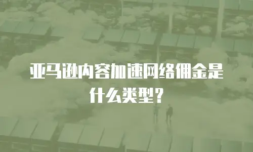 亚马逊内容加速网络佣金是什么类型？