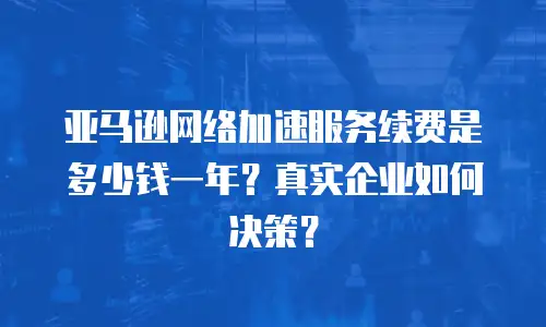 亚马逊网络加速服务续费是多少钱一年？真实企业如何决策？