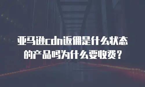 亚马逊cdn返佣是什么状态的产品吗为什么要收费？