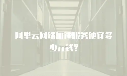 阿里云网络加速服务便宜多少元钱？