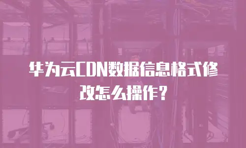 华为云CDN数据信息格式修改怎么操作？